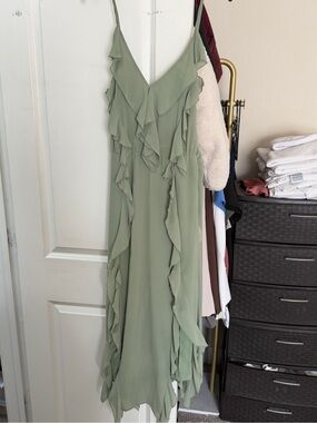 Zara | Dresses | Zara Satin Kelly Green Dress | Poshmark